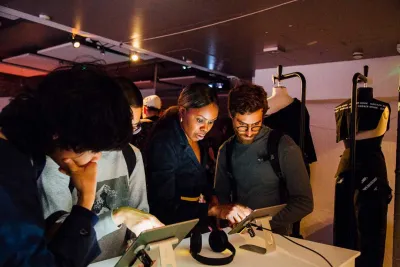 Attendees at Unfold: Ravensbourne’s Postgraduate Degree Show