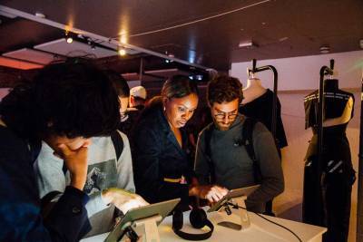 Attendees at Unfold: Ravensbourne’s Postgraduate Degree Show