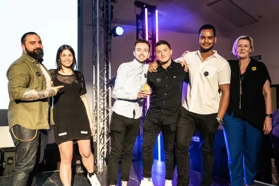 The Life titles team accept yellow pencil award