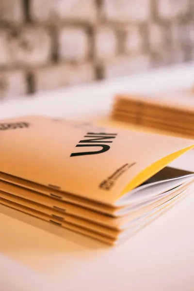 Unfold booklets on display