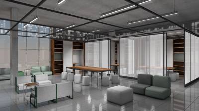 a modern looking lobby