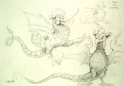 Narnia animation character designs - cockatrice 1