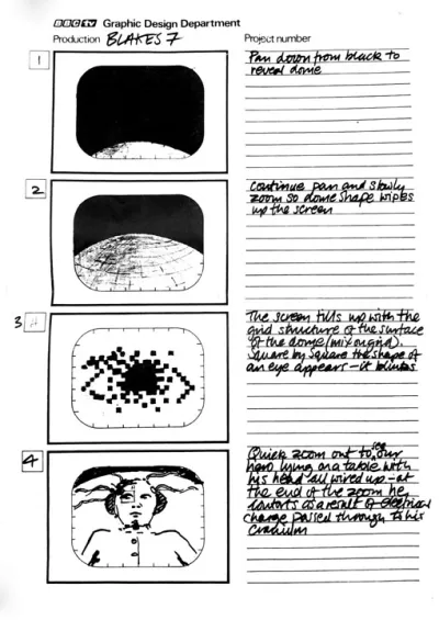 Blake's 7 title sequence storyboard 1