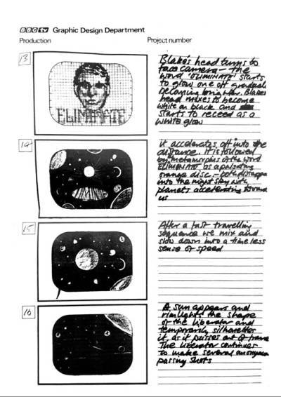 Blake's 7 title sequence storyboard 4