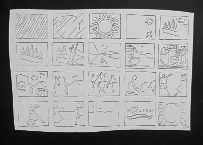 Holiday rough pencil storyboard