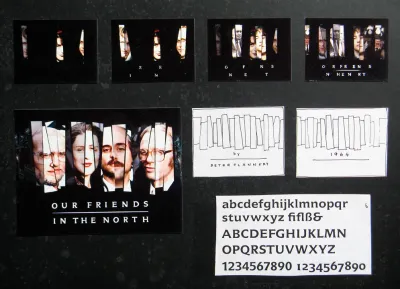 Our Friends in the North concept board and typography