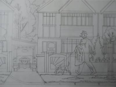 Pennies from Heaven original pencil artwork 1