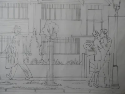 Pennies from Heaven original pencil artwork 2