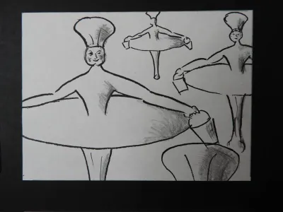 12 Days of Xmas - Maids a-milking pencil storyboard