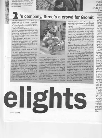 Wallace and Gromit Christmas idents Ariel article