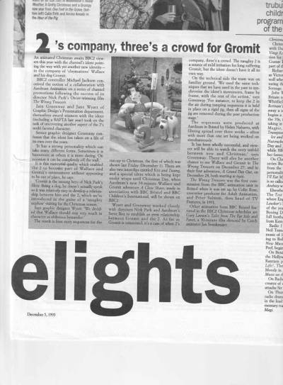Wallace and Gromit Christmas idents Ariel article