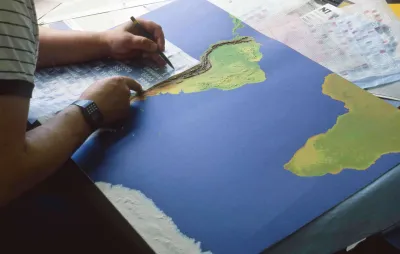 Adding Letraset to a news map 3 (1985)