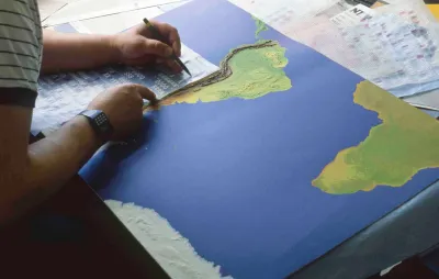 Adding Letraset to a news map 2 (1985)