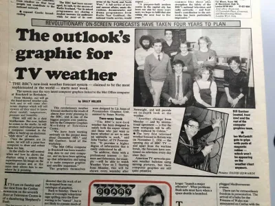'Ariel' press cutting Weather re-design 1985