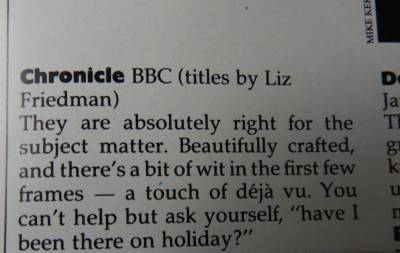 Chronicle press cutting