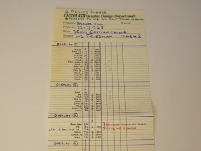 Grange Hill titles camera dope sheet 2