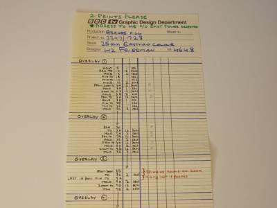 Grange Hill titles camera dope sheet 2