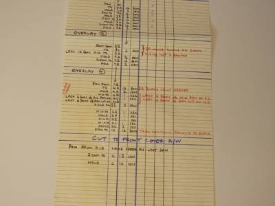 Grange Hill titles camera dope sheet 3