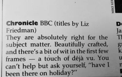 Chronicle press cutting 1