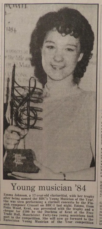 Young Musician of the Year trophy press cutting 5