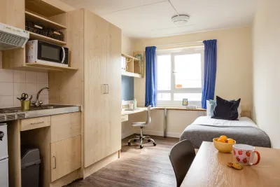 Bronze Studio room with bed, kitchen and window