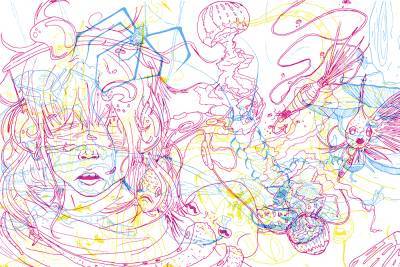 Colourful sketches of various objects