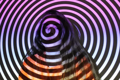 Colourful swirly profile image of a student