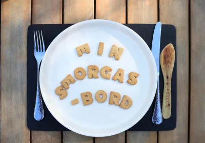 Plate with letter biscuits on it
