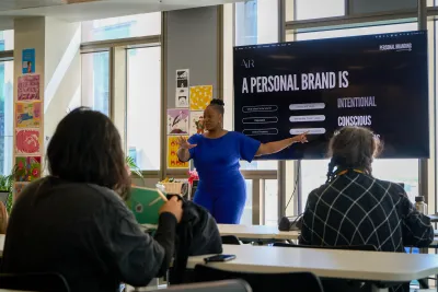 A presentation during LaunchPad.