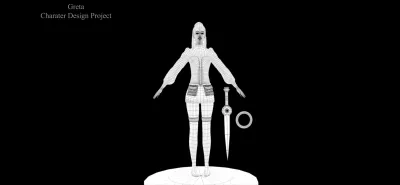 Wireframe of Greta Character Design 