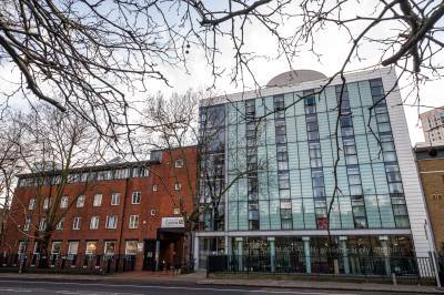 front of Davies Court accommodation building