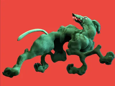Red and green 3D animation created by Karl Powell, Games Art lecturer at Ravensbourne University 