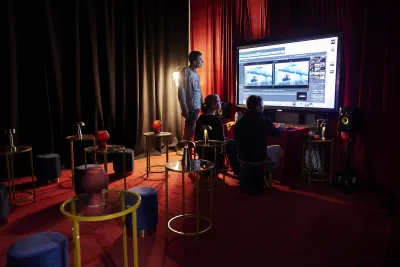 Students watching a film