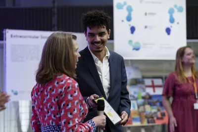 student recieving award