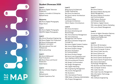 Open Day X Annual Student Showcase floor guide 2026