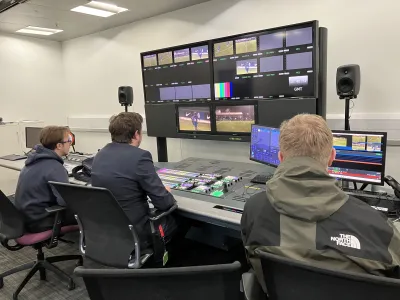 Students taking part in broadcasting