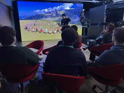 Students working with industry