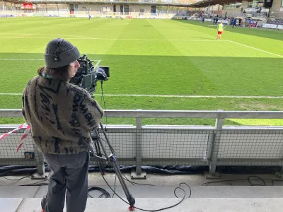 Student taking part in broadcasting