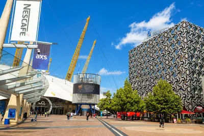 Outside Ravensbourne and the o2